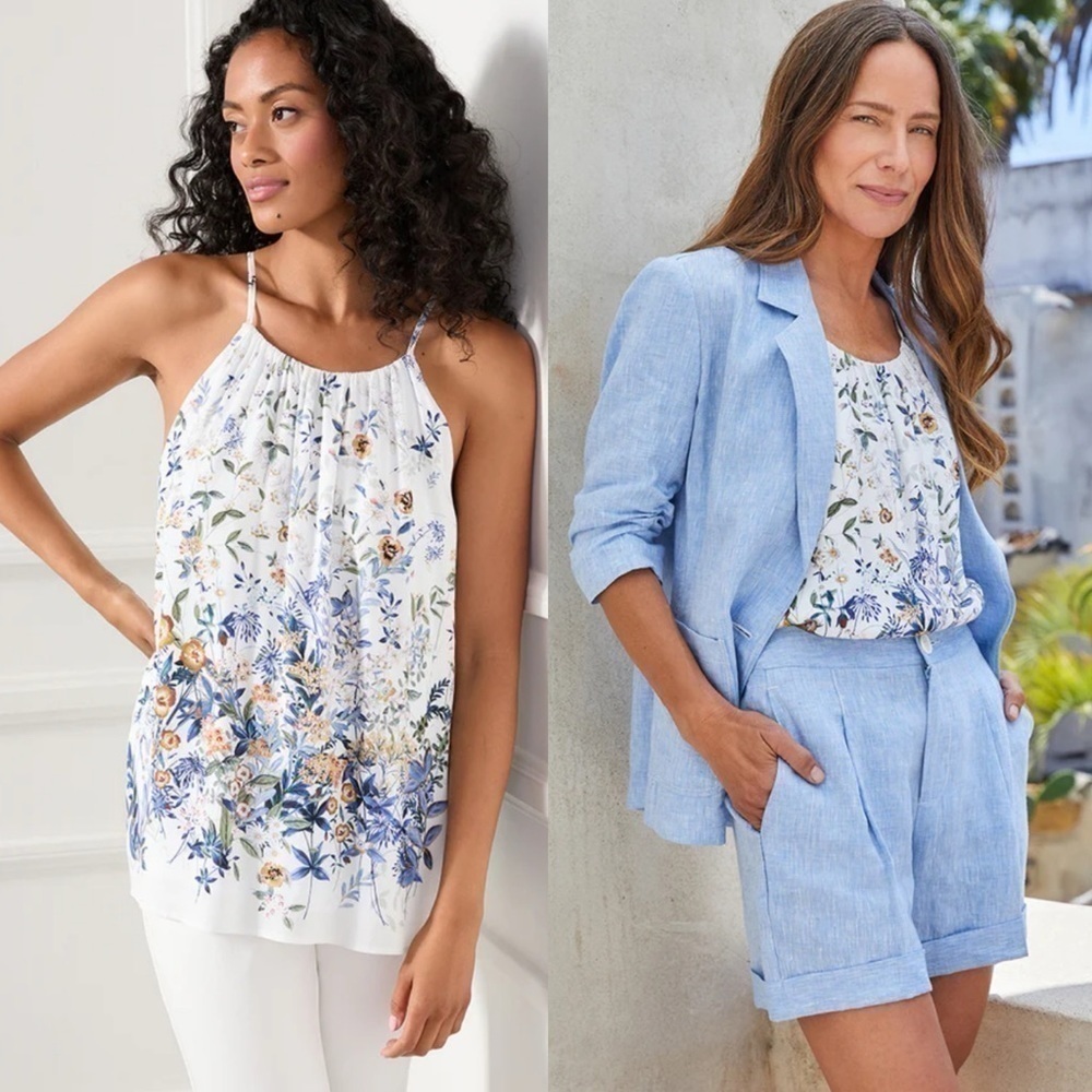 New Karen Kane Border Print Tank in Costa Palmas